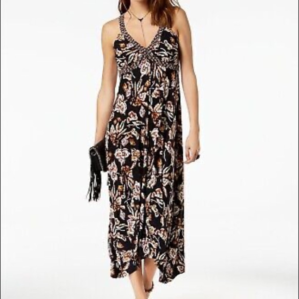 INC International concepts womens printed handkerchief hem dress